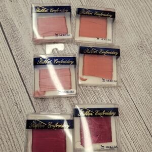 Mokuba Embroidery Sylk Ribbon - 7mm - 6 Packs Shades of Pink #2 - 3 yds each